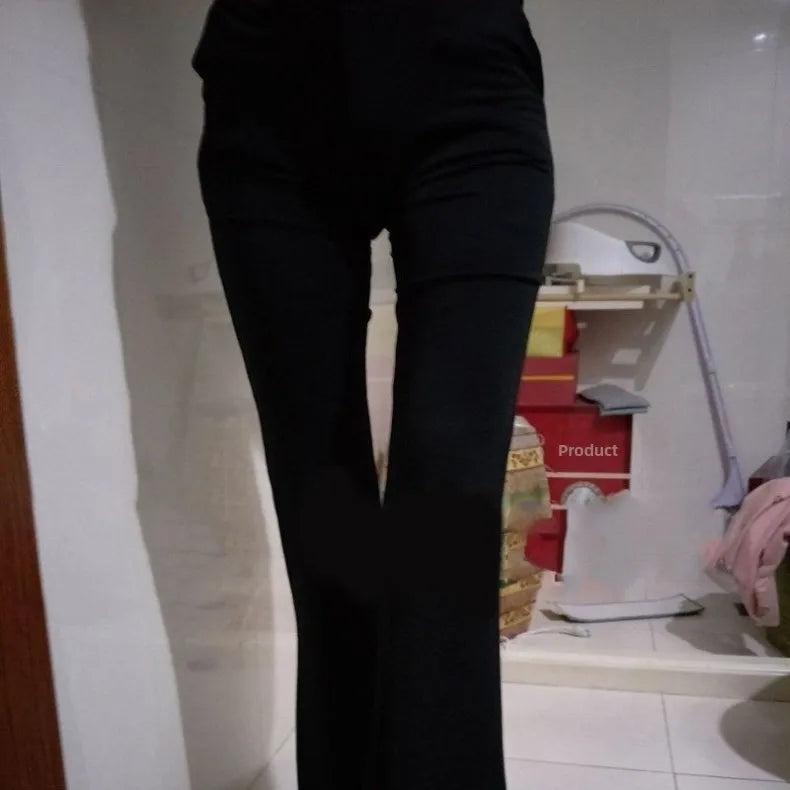 Pantalones Casuales a Rayas Blancas y Negras, Pantalones de Campana para Mujer, Moda de Verano, Ropa Casual para Mujer, Otro ...