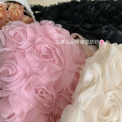 Chaleco sin mangas de estilo coreano con rosas para mujer, chaleco informal liso y dulce para vacaciones, Tops elegantes con cuello redondo a la moda para verano, novedad