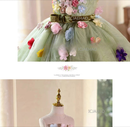 Vestido de Princesa para Niñas, Disfraz para Cumpleaños, Actuaciones de Piano, Presentaciones, Fiestas y Celebraciones