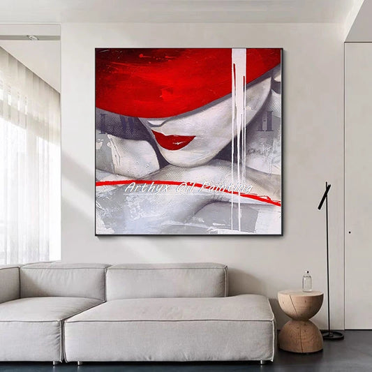Arthyx, pintura al óleo de figura abstracta pintada a mano sobre lienzo, decoración moderna del hogar, decoración de la habitación, imagen artística de pared, el mejor póster de ilustraciones