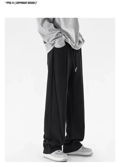 Pantalones Deportivos Grises de Pierna Recta Estilo Hip Hop 2026 para Hombre, Pantalones Holgados de Moda Coreana de Primavera, Estilo Y2K, Casuales
