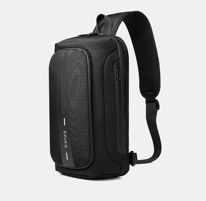 OZUKO-Bolso bandolera informal con carga USB para hombre, bandolera multifunción, bandolera antirrobo, bolso impermeable para hombre