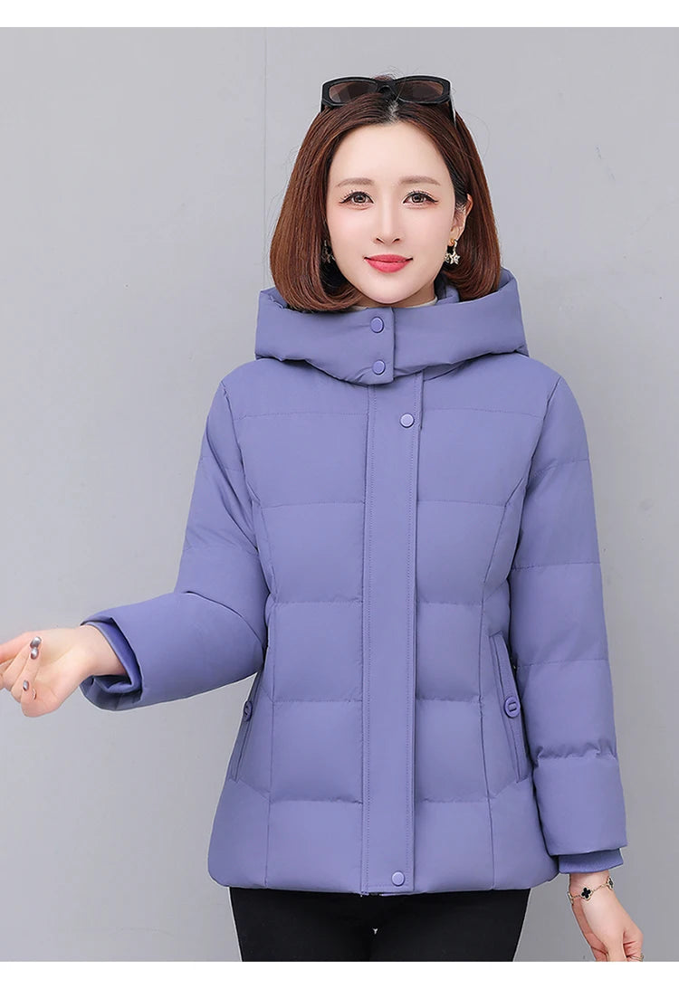 Chaqueta de algodón con forro polar grueso para mujer ENYW, abrigo informal holgado de invierno, ropa cálida para mamá, manga...