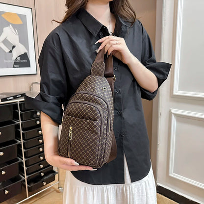 Bolso de pecho de cuero PU ligero con múltiples bolsillos para hombre, bolso cruzado informal Unisex, adecuado para desplazamientos diarios, bolso de hombro