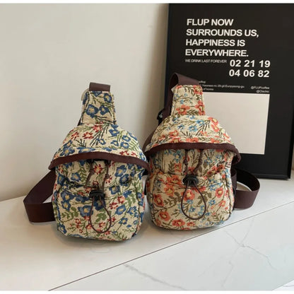 Bolso cruzado de moda para niñas y mujeres, bolso de teléfono de estilo chino, bolsillo en el pecho con estampado étnico, bolso de tela pequeño de un hombro, nuevo