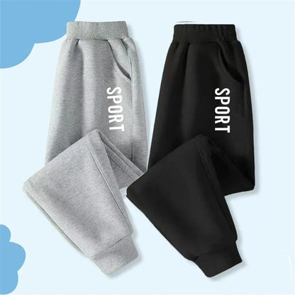 Pantalones de chándal deportivos con estampado de letras para niños, pantalones largos sueltos a la moda, pantalones para correr, pantalones deportivos finos informales para niños 2025, SPT01