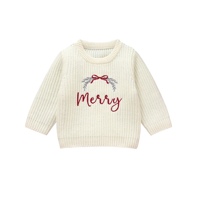 Suéteres de Navidad para bebé, ropa de invierno con cuello redondo, manga larga, jerséis tejidos para recién nacidos, jerséis para niños y niñas, prendas de punto infantiles de 1 a 3 años