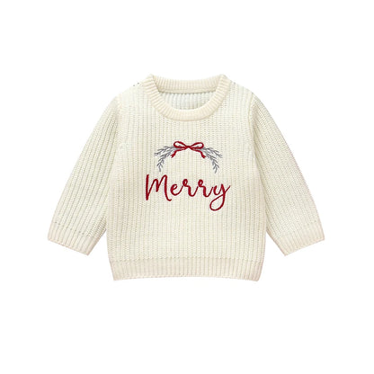 Suéteres de Navidad para bebé, ropa de invierno con cuello redondo, manga larga, jerséis tejidos para recién nacidos, jerséis para niños y niñas, prendas de punto infantiles de 1 a 3 años