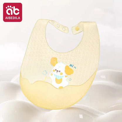 Babero de Silicona AIBEDILA, Impermeable, Ajustable, de Grado Alimenticio, con Diseño de Dibujos Animados, Paño de Regurgitación para Bebés, Niños y Niñas