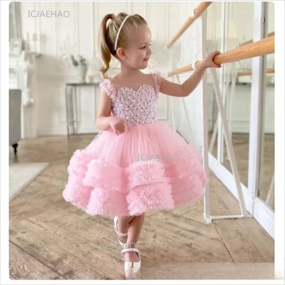 Vestido de fiesta Vestido niños vestidos de princesa de flores a juego niños fiesta de cumpleaños Vestido tutú disfraz Piano desfile traje