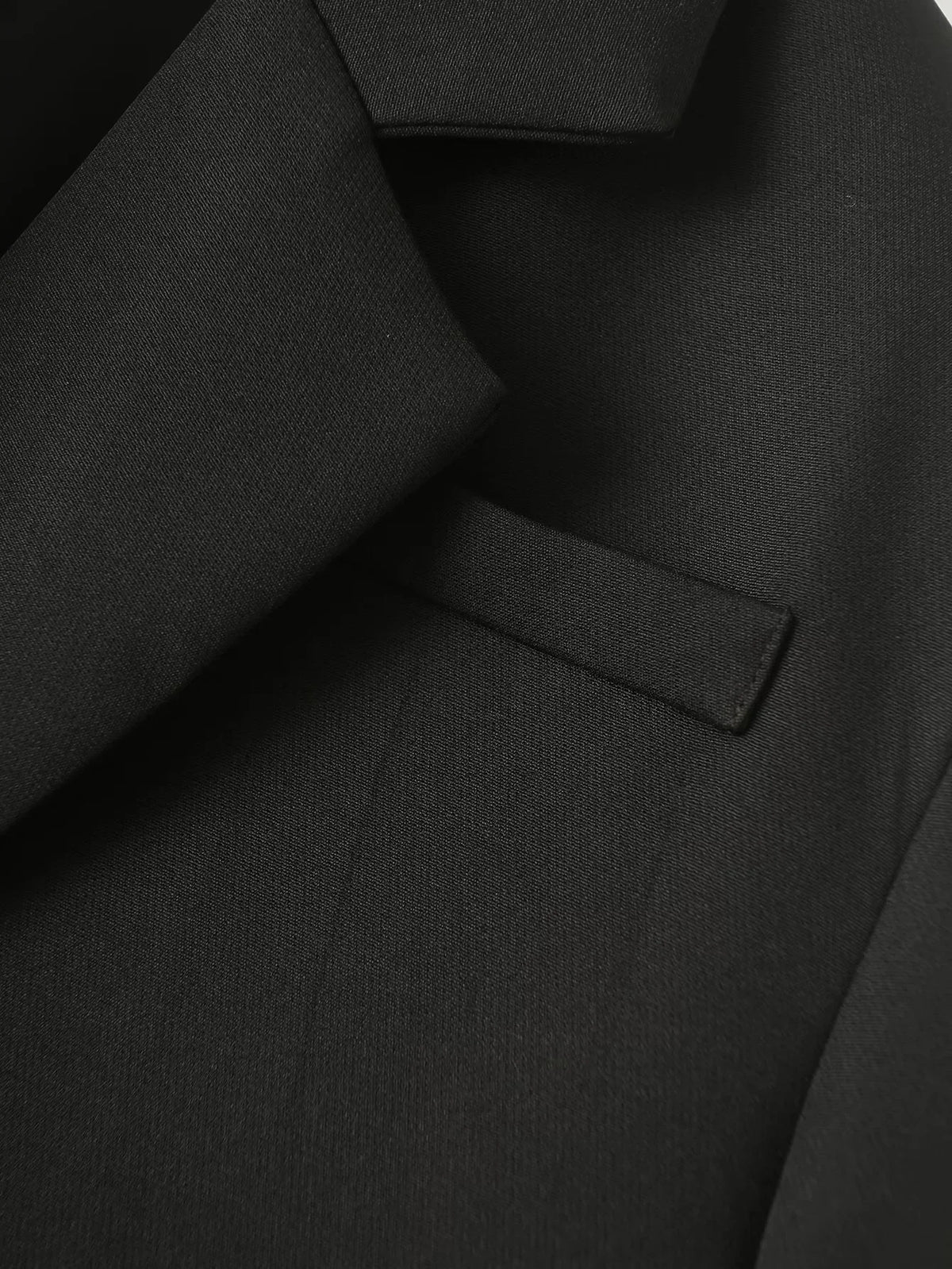 Early Autumn Women's Cross-Belted Slim Fit Short Suit Jacket Fashionable Business Casual Style Long Sleeve Commute Friendly
