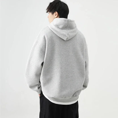 Sudaderas con capucha con estampado de espuma y letras de otoño para hombre, novedad de 2025, sudaderas con capucha Vintage de lana de algodón de gran tamaño, ropa de calle Y2K