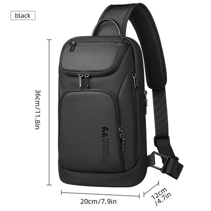 Bolso de hombro multifunción HK para hombre, bolso cruzado impermeable, apto para iPad de 11 pulgadas, bolso bandolera ligero para viajes al aire libre