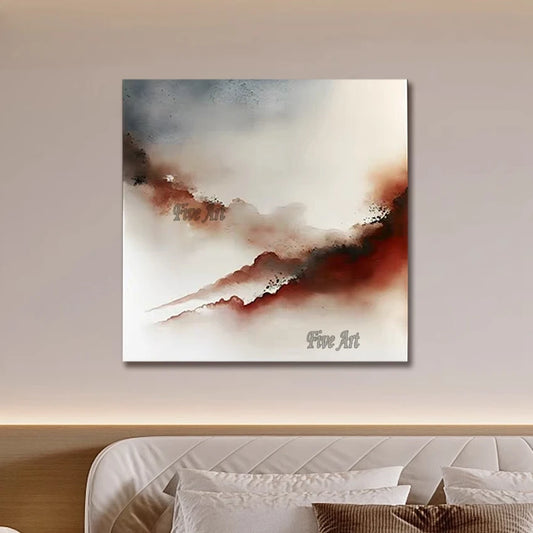 Pintura al óleo hecha a mano abstracta con diseño acrílico, arte moderno en lienzo, decoración de pared del hogar, imagen pintada a mano, sin marco