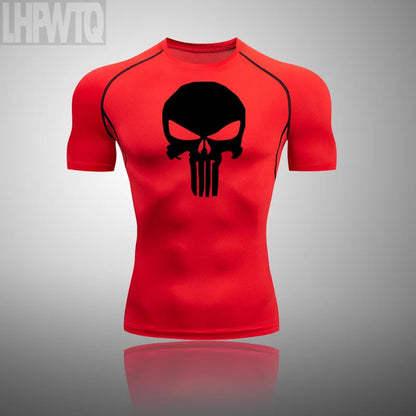 Camiseta deportiva de compresión para hombre, camiseta de entrenamiento físico de secado rápido MMA, ropa deportiva masculina para correr y correr
