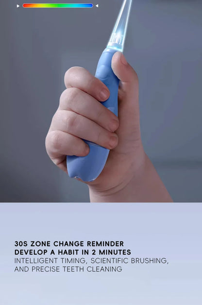 Cepillo de dientes eléctrico sónico para niños de 1 a 15 años, cuidado dental primario profesional, IPX7, resistente al agua, cerdas suaves DuPont