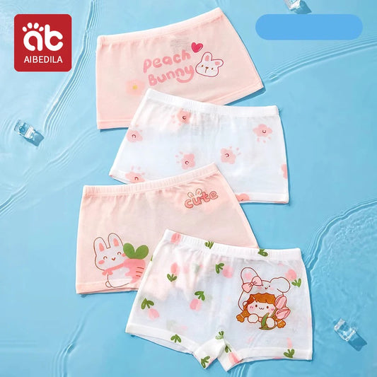 4 unids/lote de bragas para niños, 11 colecciones, ropa interior para niños, calzoncillos encantadores para niñas, pantalones bonitos con rejilla Floral, calzoncillos de puntos de Modal para bebés