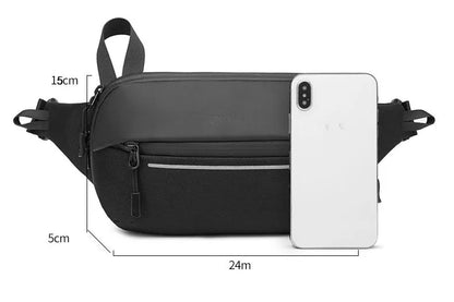 Riñonera de moda coreana para hombre, riñonera para deportes al aire libre, bolsa de pecho para hombre, bolsa cruzada, riñoneras de viaje para ciclismo, bolsa para teléfono móvil