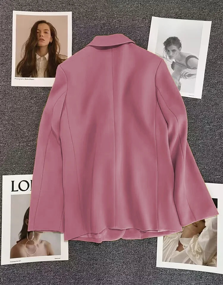 Green Suit Jacket Women's Fashionable Versatile Spring Autumn Polyester Commute Style Regular Thickness Online Exclusive