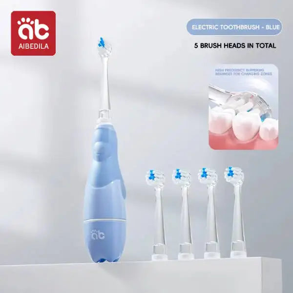 Cepillo de dientes eléctrico sónico para niños de 1 a 15 años, cuidado dental primario profesional, IPX7, resistente al agua, cerdas suaves DuPont