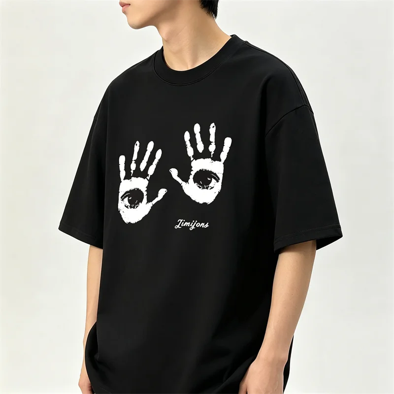 Camisetas de Verano 2026 con Estampado de Letras y Cuello Redondo para Hombre, Camisetas Oversize con Gráfico de Palmeras, Tops de Moda Gótica Vintage Streetwear Y2K
