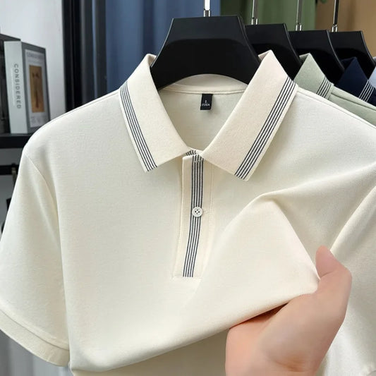 Camisa Polo Premium para Hombre, 70% Algodón, Tejido Piqué, Antibacterial 7A, Mezcla de Algodón Suave, Estilo Casual de Negocios