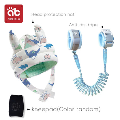 Casco de seguridad para bebés, protección para la cabeza, almohadilla anticaídas ajustable para niños pequeños, gorra anticaídas para aprender a caminar, cadena antipérdida