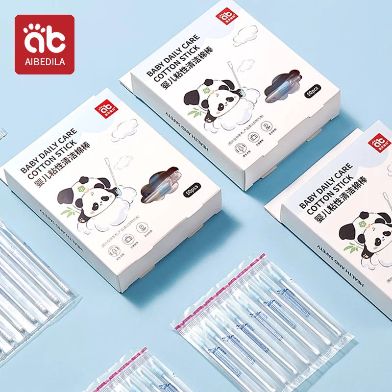 Hisopos de algodón para bebés con doble punta, para limpieza de oídos y nariz, multifuncionales, de bambú, para maquillaje y limpieza de bebés y niños
