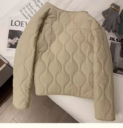 Chaqueta de algodón gruesa con forro de piel de cordero para mujer, ropa de abrigo para primavera y otoño, estilo informal, c...