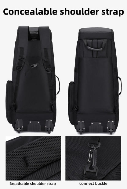 Bolsa de viaje plegable con ruedas para senderismo, Golf, aviación, bolsas de lona para acampar al aire libre, equipaje de coche, bolso móvil, mochila de entrenamiento grande