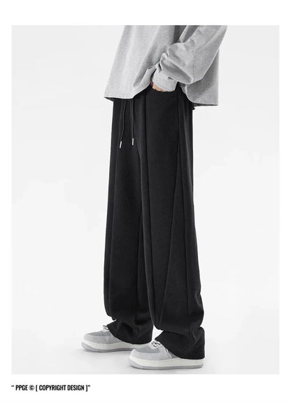 Pantalones Deportivos Grises de Pierna Recta Estilo Hip Hop 2026 para Hombre, Pantalones Holgados de Moda Coreana de Primavera, Estilo Y2K, Casuales
