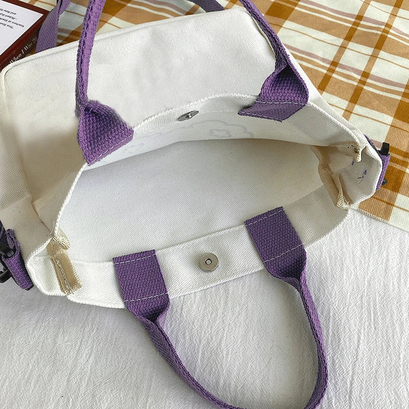 Bolso de Mano con Diseño de Conejo Miffy, Gran Capacidad, Lona, Bandolera, para Estudiantes, Mochila Escolar con Dibujos Animados