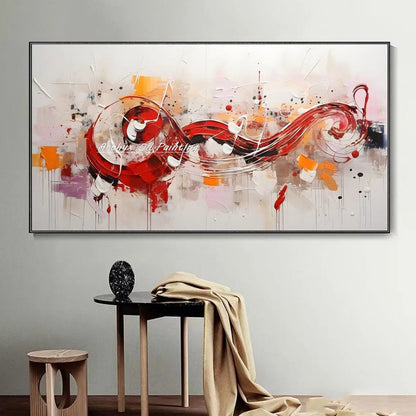 Arthyx, pintura al óleo de notas musicales grandes pintadas a mano sobre lienzo, imagen artística de pared, decoración moderna del hogar, carteles abstractos de textura, obra de arte + paquete Switch In Art completo