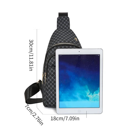 Bolso de pecho de cuero PU ligero con múltiples bolsillos para hombre, bolso cruzado informal Unisex, adecuado para desplazamientos diarios, bolso de hombro