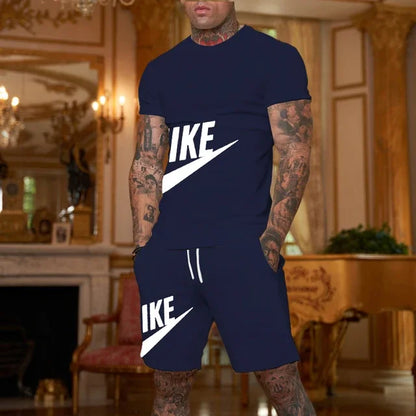 Nueva Ropa Deportiva Moderna para Hombre 2026, Ropa de Verano para Hombre, Camiseta de Manga Corta y Pantalones Cortos de Secado Rápido, Conjunto de 2 Piezas, Talla S