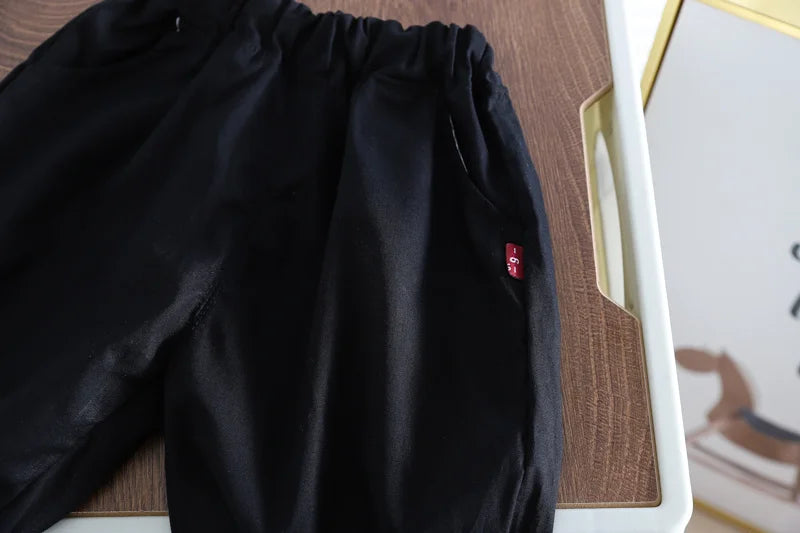 Ropa de algodón para niños, camisa de Panda de dibujos animados, pantalones cortos, 2 unids/set, chándales de moda para niños pequeños, prendas de vestir