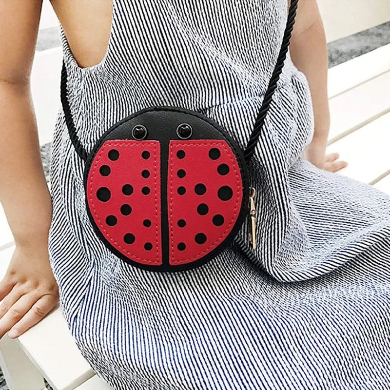 Bolso de hombro de mariquita para niños, monedero salvaje con personalidad, Mini bolso de accesorios