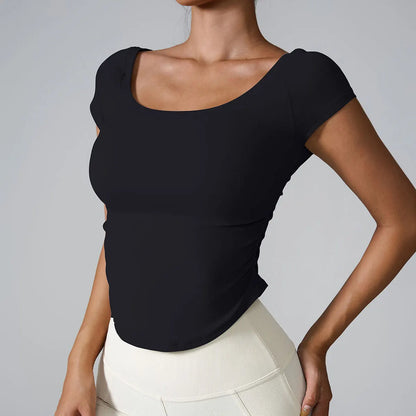 Ctenkevet Tight Athletic Short Sleeves Women Outdoors Quick-Dry Top Female Gym Workout T-ShirYoga Clothes Sport Outfit For Woman