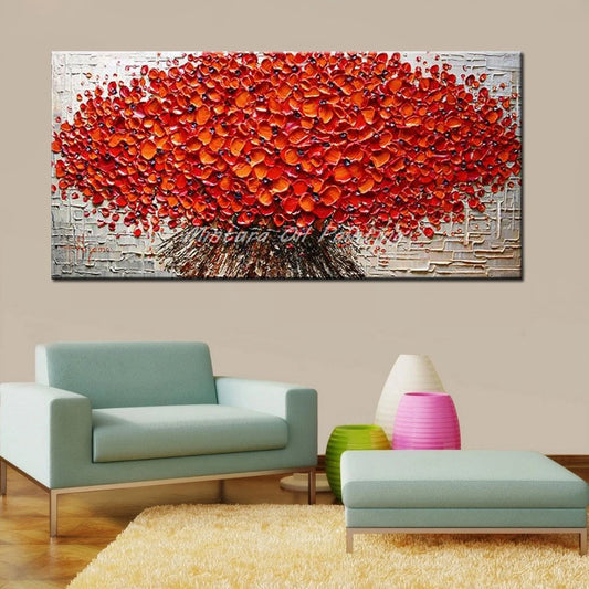 Arthyx, pinturas de pared, pintura a mano grande, pintura al óleo de flores de textura gruesa sobre lienzo, imagen de arte moderno para decoración del hogar y la sala de estar + paquete Switch I Art completo