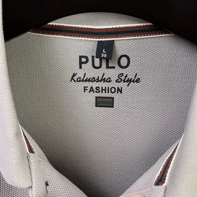 Polo de manga larga de otoño 2025 para hombre, 100% algodón transpirable, estilo informal de negocios con cuello de algodón clásico