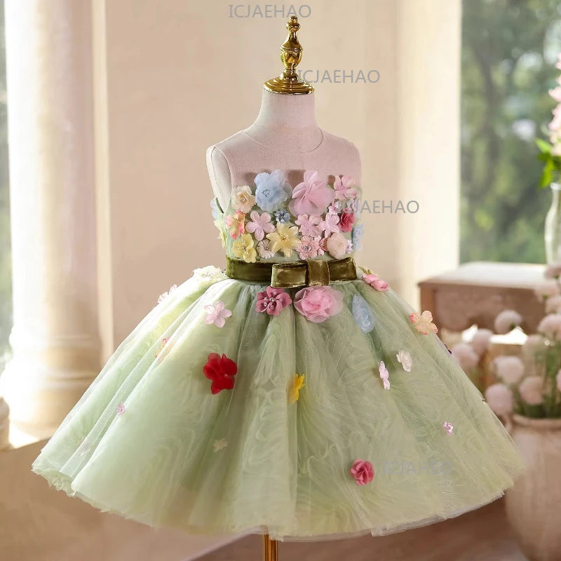 Vestido de Princesa para Niñas, Disfraz para Cumpleaños, Actuaciones de Piano, Presentaciones, Fiestas y Celebraciones