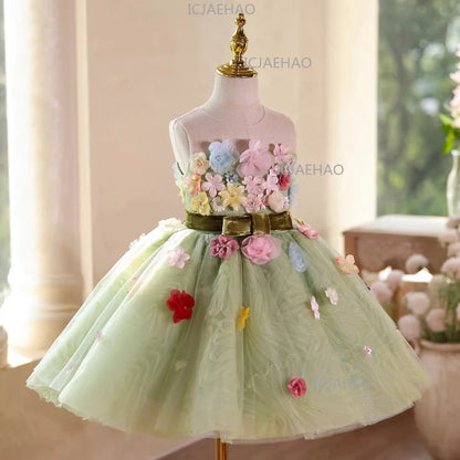 Vestido de Princesa para Niñas, Disfraz para Cumpleaños, Actuaciones de Piano, Presentaciones, Fiestas y Celebraciones
