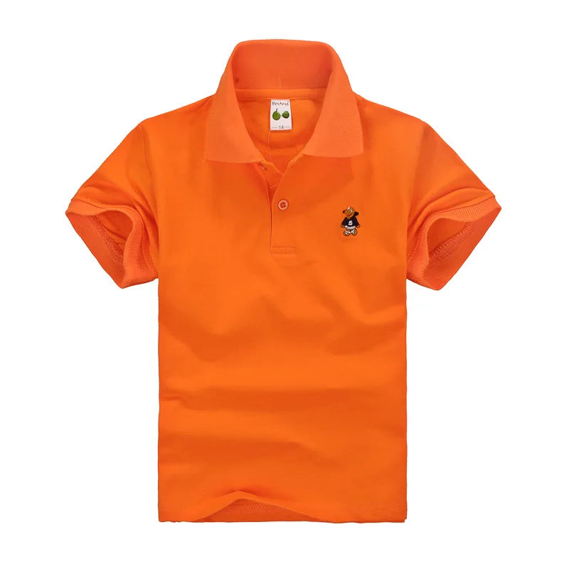 Nueva Camiseta Polo para Niños, Camisetas Polo Sólidas para Niños, Moda Coreana, Ropa de Diseñador para Niños, Uniforme Escolar de 2 a 14 Años