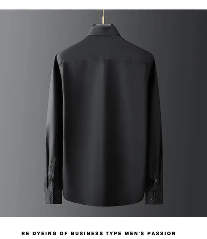Camisa de lujo hecha a mano con cuentas para hombre, camisas de vestir informales ajustadas de manga larga para negocios, fiesta Social, banquete, escenario, estrella, ropa para hombre