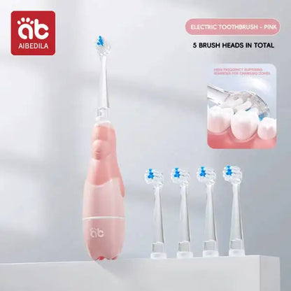 Cepillo de dientes eléctrico sónico para niños de 1 a 15 años, cuidado dental primario profesional, IPX7, resistente al agua, cerdas suaves DuPont