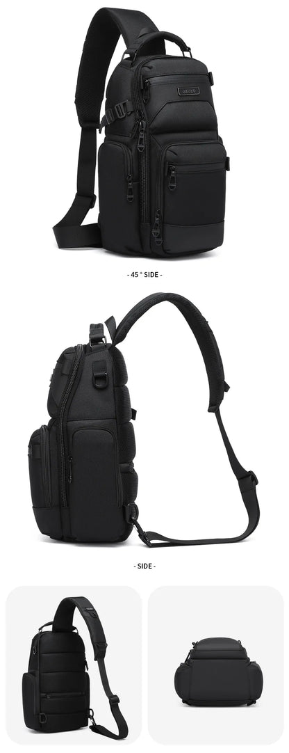 Bolso de pecho OZUKO, elegante bolso cruzado multifuncional, bolso cruzado de viaje ligero e impermeable para hombre