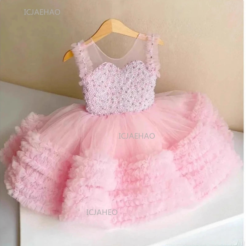 Vestido de fiesta Vestido niños vestidos de princesa de flores a juego niños fiesta de cumpleaños Vestido tutú disfraz Piano desfile traje