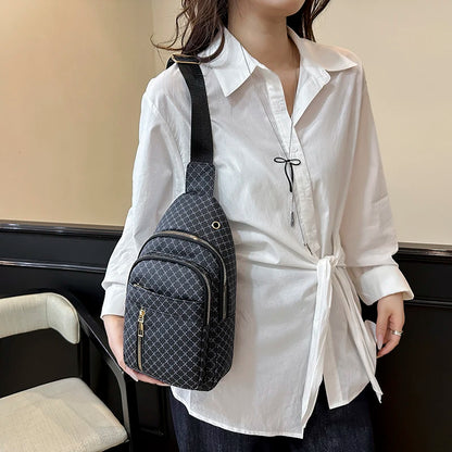 Bolso de pecho de cuero PU ligero con múltiples bolsillos para hombre, bolso cruzado informal Unisex, adecuado para desplazamientos diarios, bolso de hombro