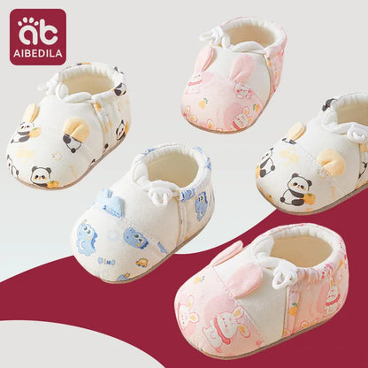 AIBEDILA, zapatos para caminar para niños, zapatos con patrón de animales de dibujos animados para recién nacidos, zapatos cálidos antideslizantes para el suelo, zapatos para niños y niñas de otoño de 10-12cm
