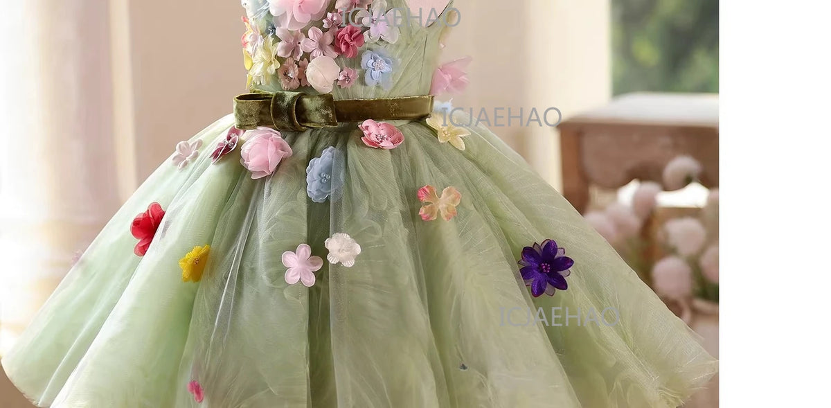 Vestido de Princesa para Niñas, Disfraz para Cumpleaños, Actuaciones de Piano, Presentaciones, Fiestas y Celebraciones